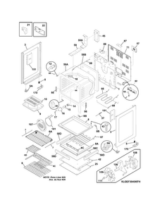 Body Diagram and Parts List for  Frigidaire Range
