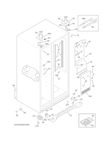 Cabinet Diagram and Parts List for  Frigidaire Refrigerator