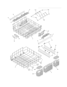 Racks Diagram and Parts List for  Frigidaire Dishwasher
