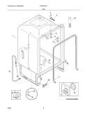 TUB Diagram and Parts List for  Frigidaire Dishwasher