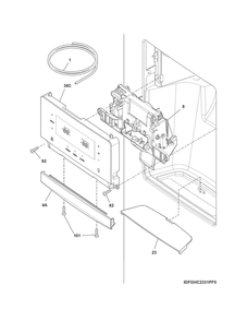 Ice & Water Dispenser Diagram and Parts List for  Frigidaire Refrigerator