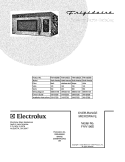 COVER Diagram and Parts List for  Frigidaire Microwave