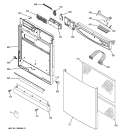 ESCUTCHEON & DOOR ASSEMBLY Diagram and Parts List for  General Electric Dishwasher
