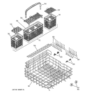 LOWER RACK ASSEMBLY Diagram and Parts List for  General Electric Dishwasher