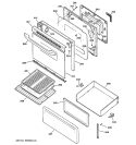 DOOR & DRAWER PARTS Diagram and Parts List for  Hotpoint Range