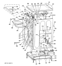 CABINET, COVER & TOP PANEL Diagram and Parts List for  General Electric Washer