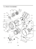 DRUM & TUB ASSEMBLY Diagram and Parts List for ABWEEUS LG Washer
