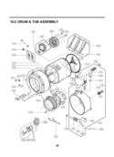 DRUM & TUB ASSEMBLY Diagram and Parts List for ABWEEUS LG Washer
