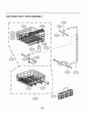 EXPLODED VIEW  RACK ASSEMBLY Diagram and Parts List for D1608TB LG Dishwasher