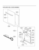 EXPLODED VIEW  DOOR ASSEMBLY Diagram and Parts List for D1608TB LG Dishwasher