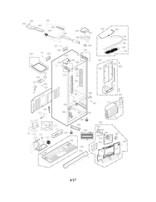Case Parts Diagram and Parts List for 02 LG Refrigerator