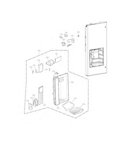 Dispenser Parts Diagram and Parts List for 02 LG Refrigerator