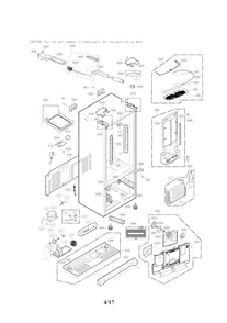 Case Parts Diagram and Parts List for 03 LG Refrigerator