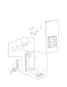 Dispenser Parts Diagram and Parts List for 01 LG Refrigerator