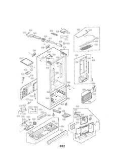 Case Parts Diagram and Parts List for 00 LG Refrigerator