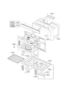 Oven Cavity Parats Diagram and Parts List for 00 LG Microwave