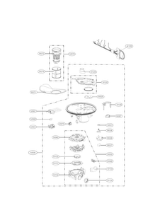 Sump Assembly Parts Diagram and Parts List for  LG Dishwasher