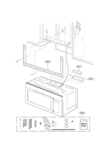 Installation Parts Diagram and Parts List for 00 LG Microwave