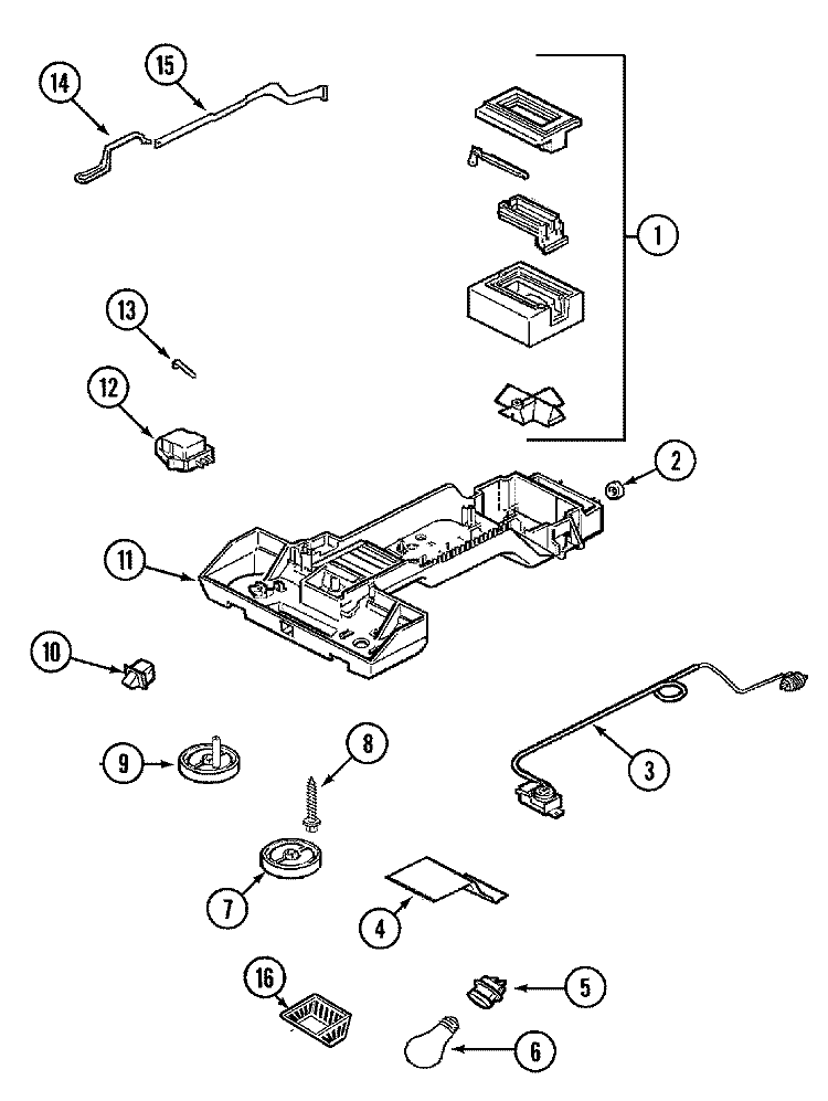 Part Location Diagram of 61002110 Whirlpool GUARD- LIG