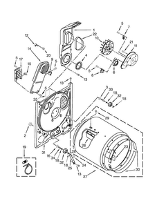 Bulkhead Parts Diagram and Parts List for  Amana Dryer