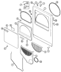 DOOR Diagram and Parts List for  Maytag Dryer