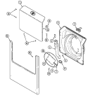 DOOR & FRONT PANEL Diagram and Parts List for  Maytag Washer