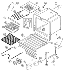 OVEN / BASE Diagram and Parts List for  Jenn-Air Range