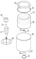TUB (PAV2300) Diagram and Parts List for  Maytag Washer