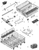 RAIL & RACK ASSEMBLY Diagram and Parts List for  Jenn-Air Dishwasher
