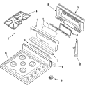 CONTROL PANEL / TOP ASSEMBLY Diagram and Parts List for  Jenn-Air Range