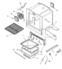 OVEN / BASE Diagram and Parts List for  Jenn-Air Range