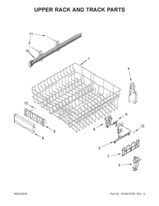Upper Rack And Track Parts Diagram and Parts List for  Maytag Dishwasher