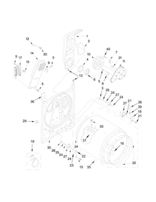 Bulkhead Parts Diagram and Parts List for  Maytag Dryer