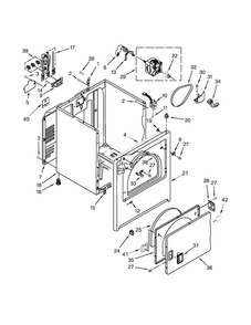 Cabinet Parts Diagram and Parts List for  Amana Dryer