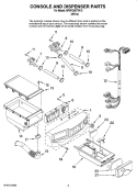 CONSOLE AND DISPENSER PARTS Diagram and Parts List for  Amana Washer