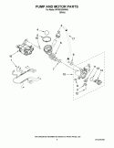 PUMP AND MOTOR PARTS Diagram and Parts List for  Whirlpool Washer