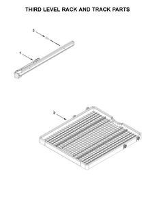 Third Level Rack And Track Parts Diagram and Parts List for  Whirlpool Dishwasher