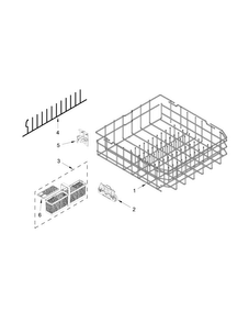 Lower Rack Parts Diagram and Parts List for  KitchenAid Dishwasher
