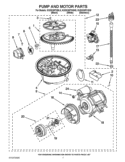 PUMP AND MOTOR PARTS Diagram and Parts List for  KitchenAid Dishwasher