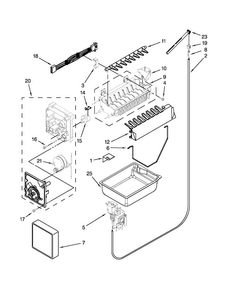Icemaker Parts Diagram and Parts List for  Whirlpool Refrigerator
