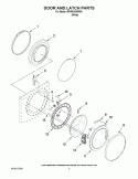DOOR AND LATCH PARTS Diagram and Parts List for  Whirlpool Washer