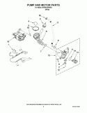 PUMP AND MOTOR PARTS Diagram and Parts List for  Whirlpool Washer