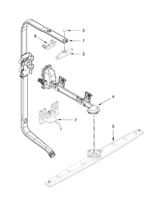Upper Wash And Rinse Parts Diagram and Parts List for  KitchenAid Dishwasher