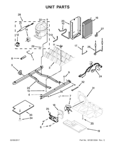 Unit Parts Diagram and Parts List for  Whirlpool Refrigerator