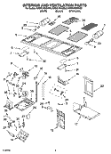 INTERIOR AND VENTILATION PARTS Diagram and Parts List for  KitchenAid Microwave