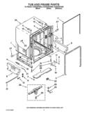 TUB AND FRAME PARTS Diagram and Parts List for  KitchenAid Dishwasher