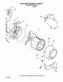 TUB AND BASKET PARTS Diagram and Parts List for  Whirlpool Washer