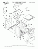 TOP AND CABINET PARTS Diagram and Parts List for  Whirlpool Washer