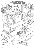 BULKHEAD PARTS Diagram and Parts List for  Whirlpool Dryer