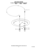 HEATER PARTS Diagram and Parts List for  KitchenAid Dishwasher